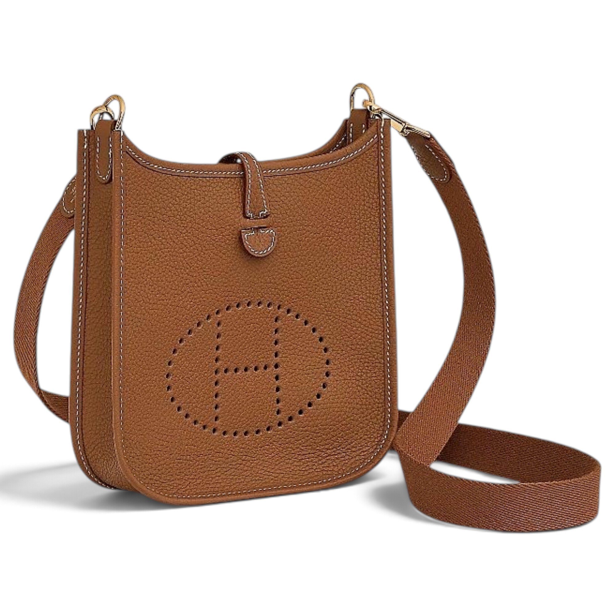 Hermes Evelyne Handbag Gold Clemence Leather