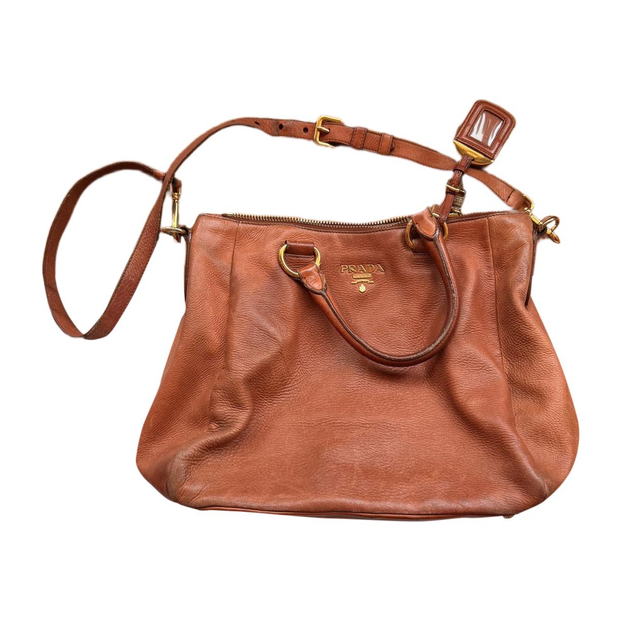 Double leather handbag