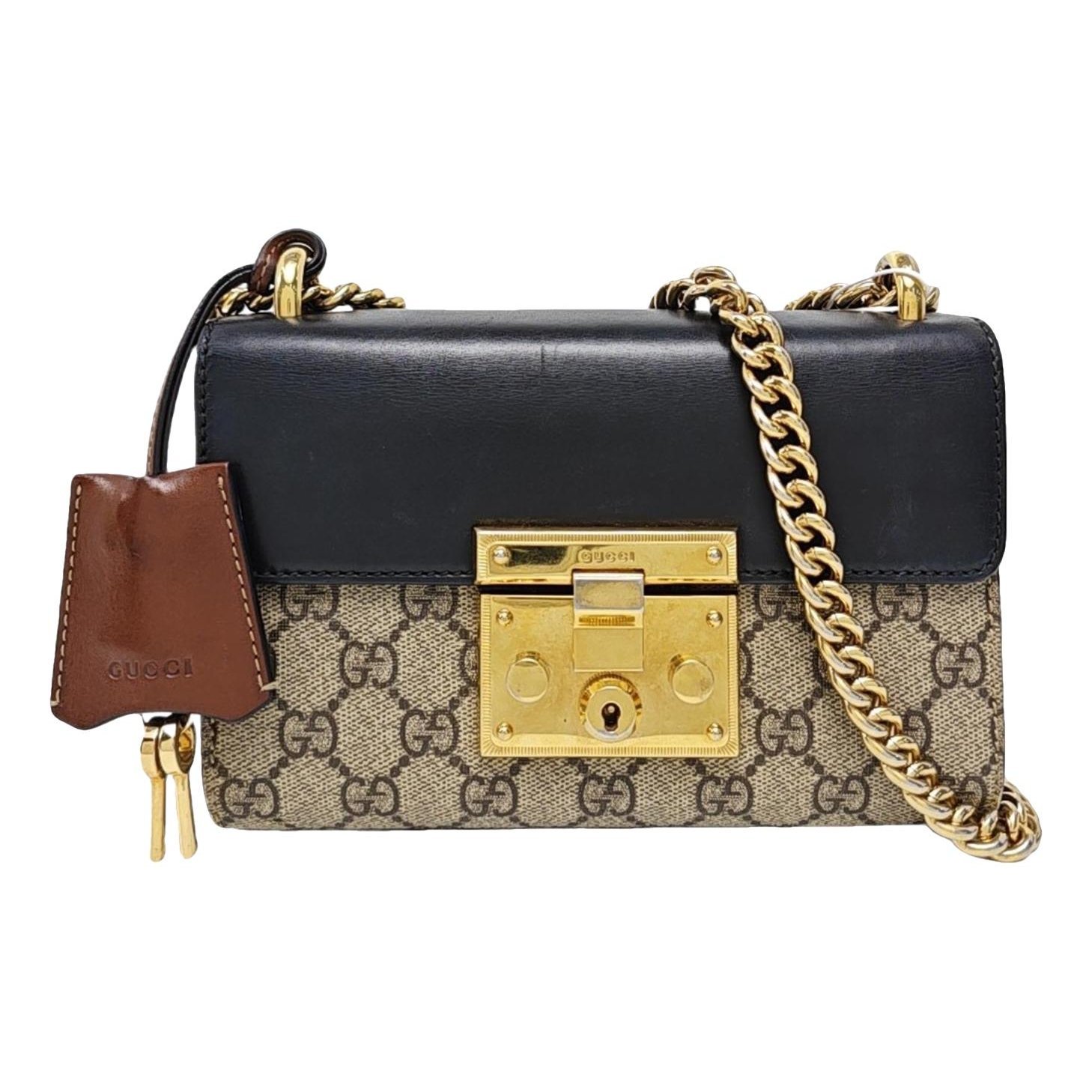 Padlock leather handbag