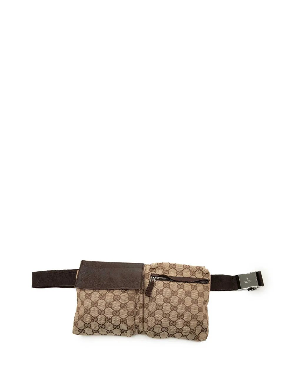2000-2015 GG Canvas Double Pocket belt bag