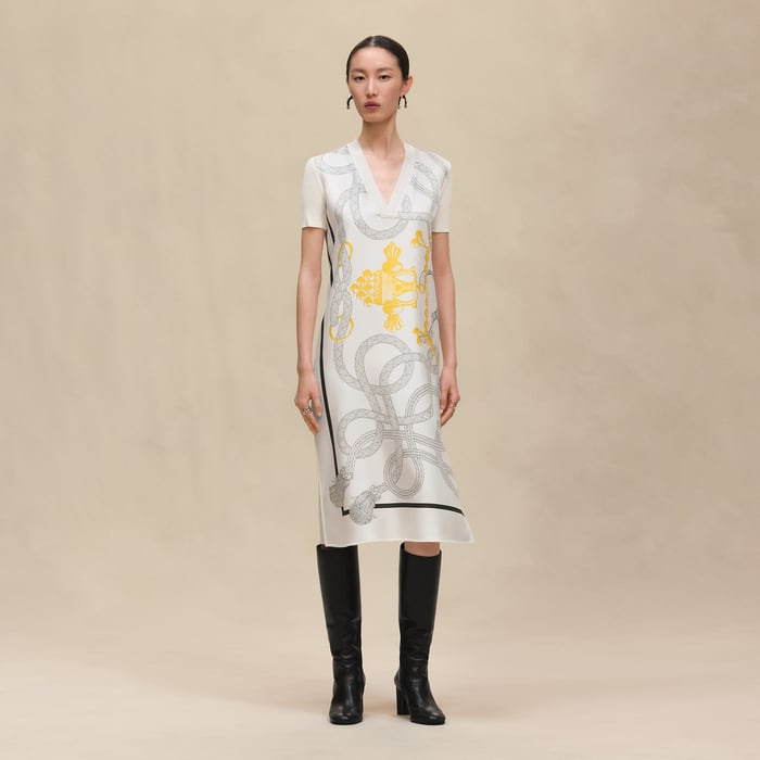 Blanc Nacre "Palefroi Remix" Twillaine Long Dress