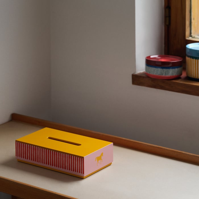 Jaune Citron Les Cabanes Tissue Box