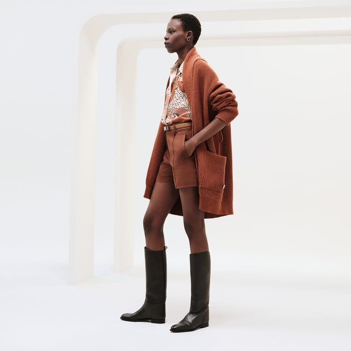 Marron Muscavado Belted Coat