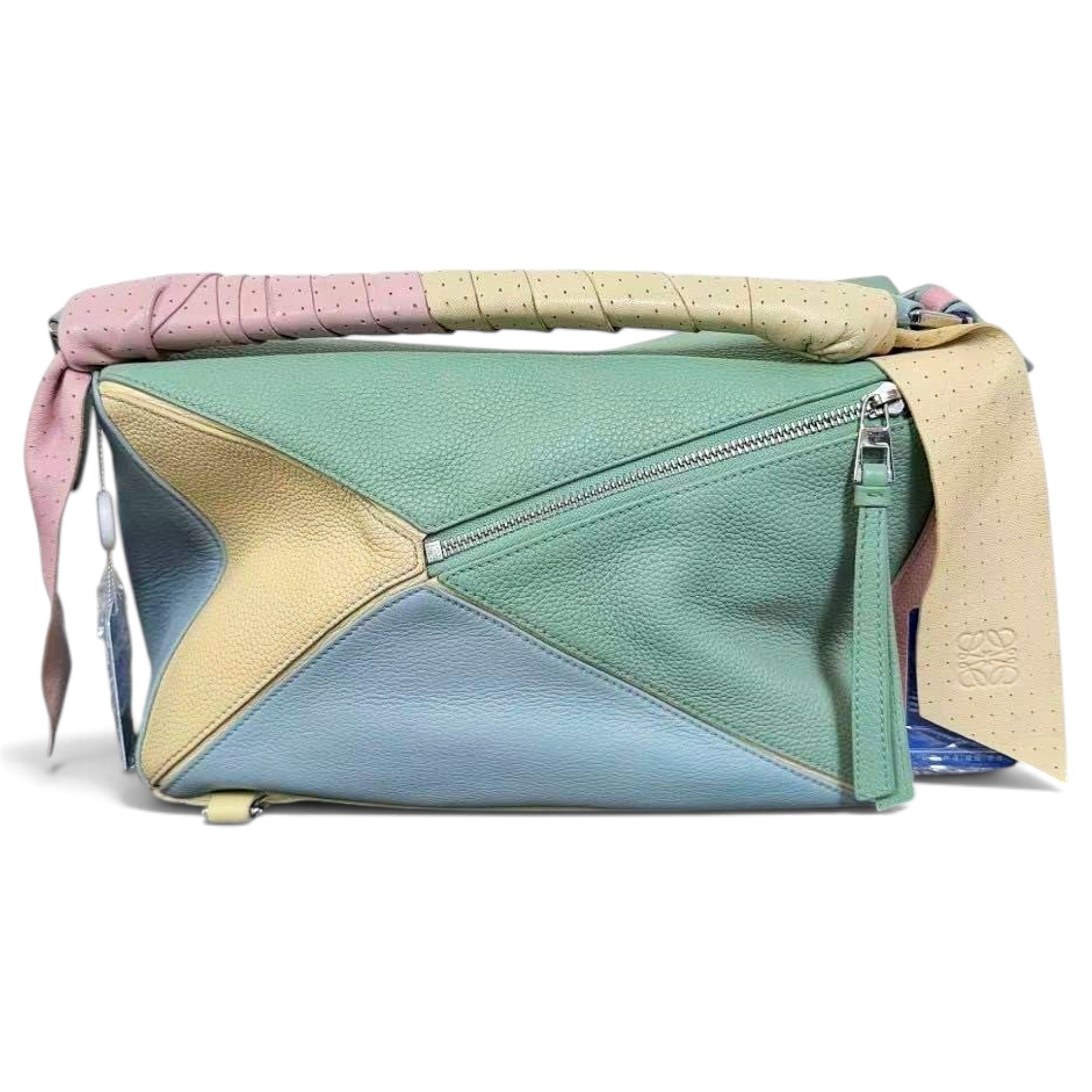 Puzzle leather handbag