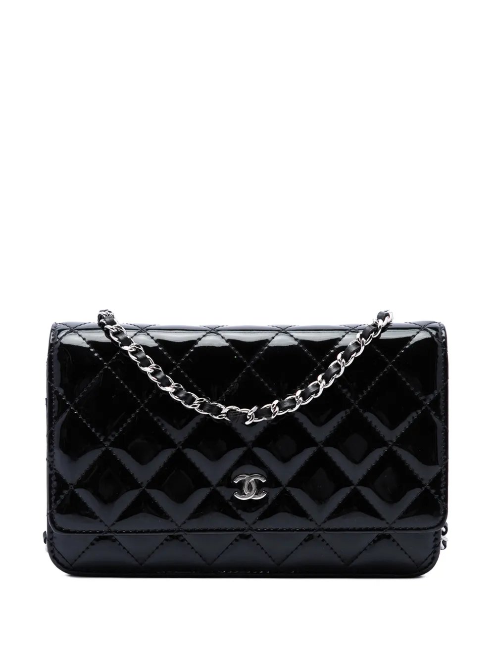 2015-2016 CC Quilted Patent Wallet On Chain crossbody bag