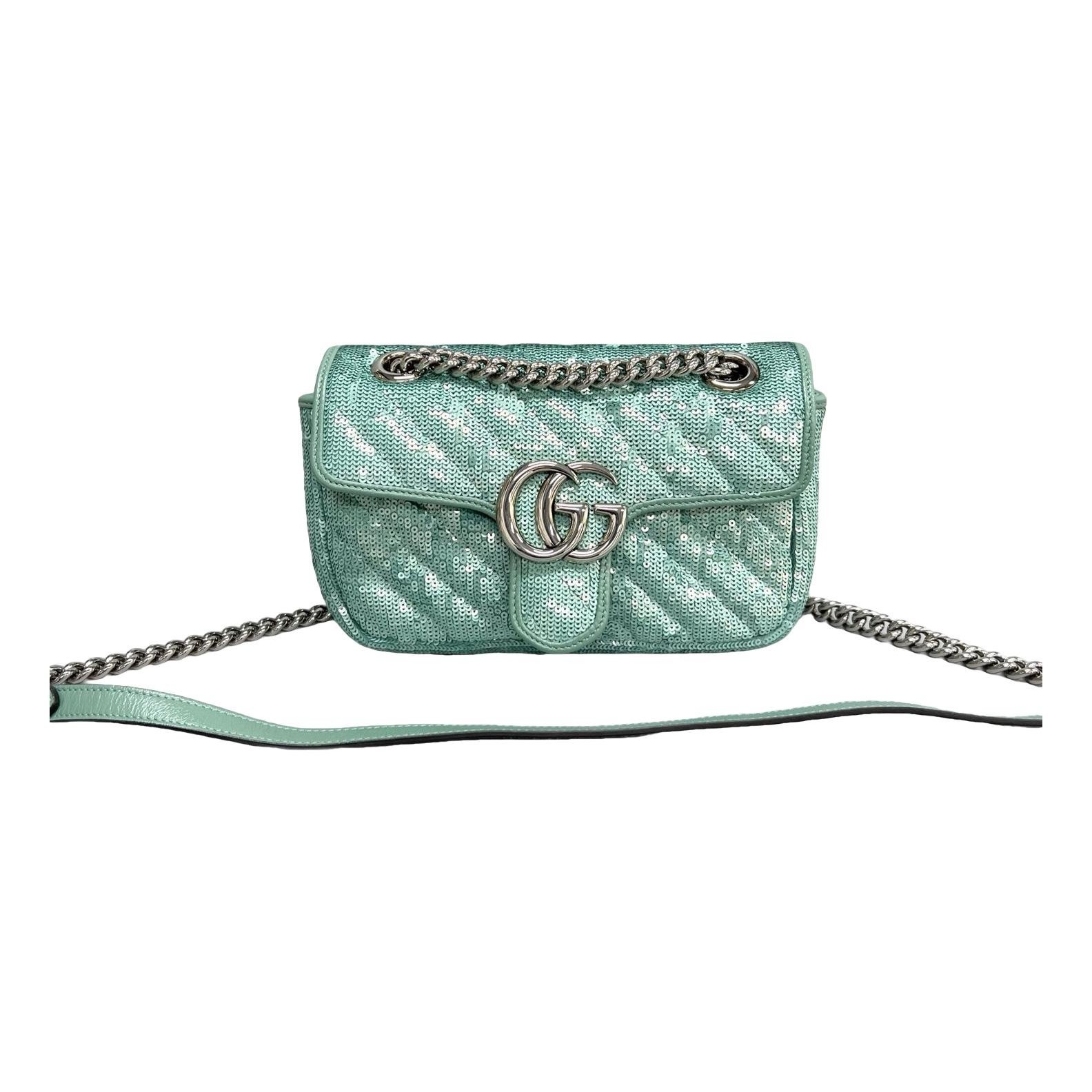 Pearly GG Marmont Flap leather handbag
