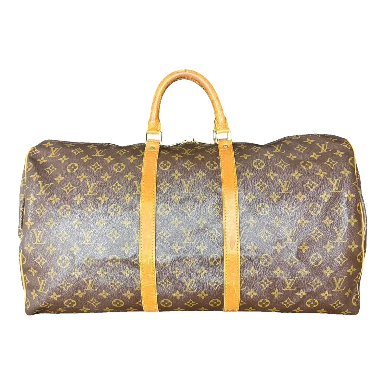 Keepall leather travel bag