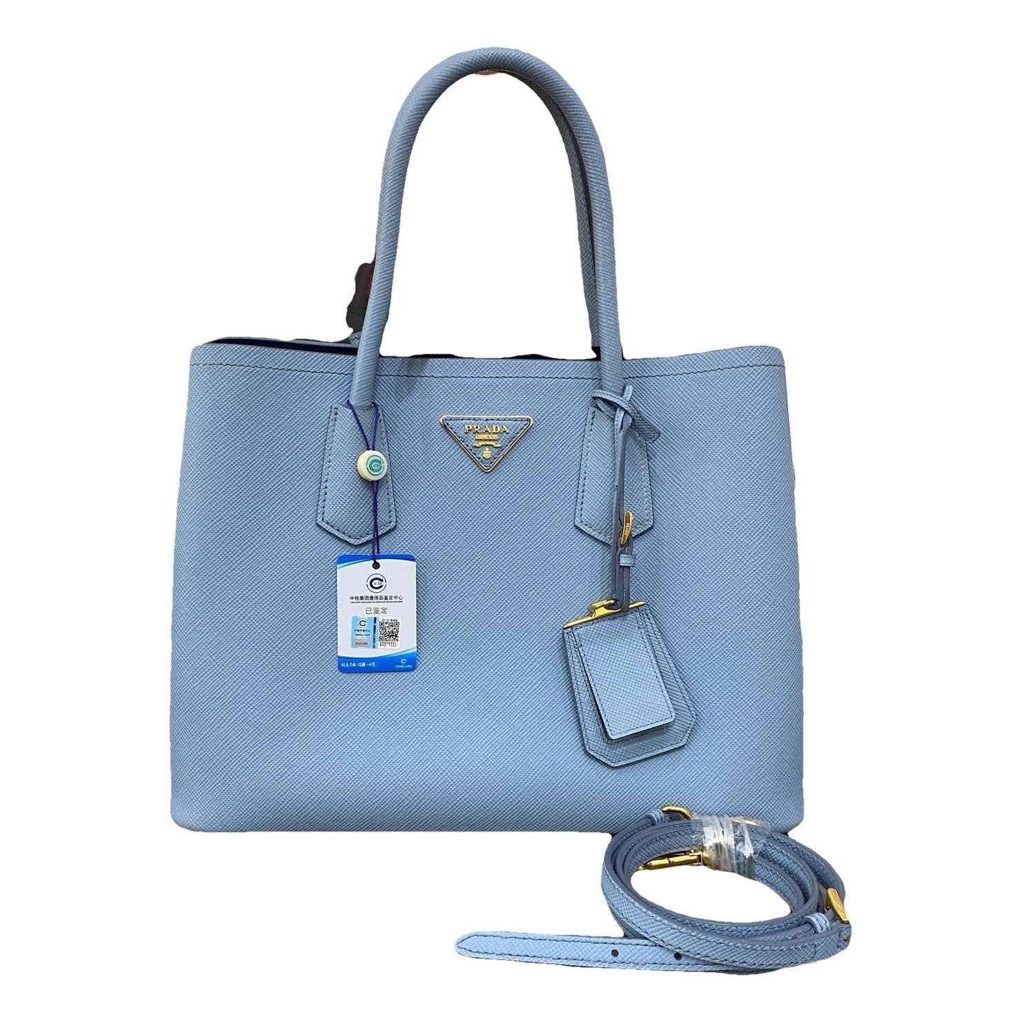 Double leather handbag