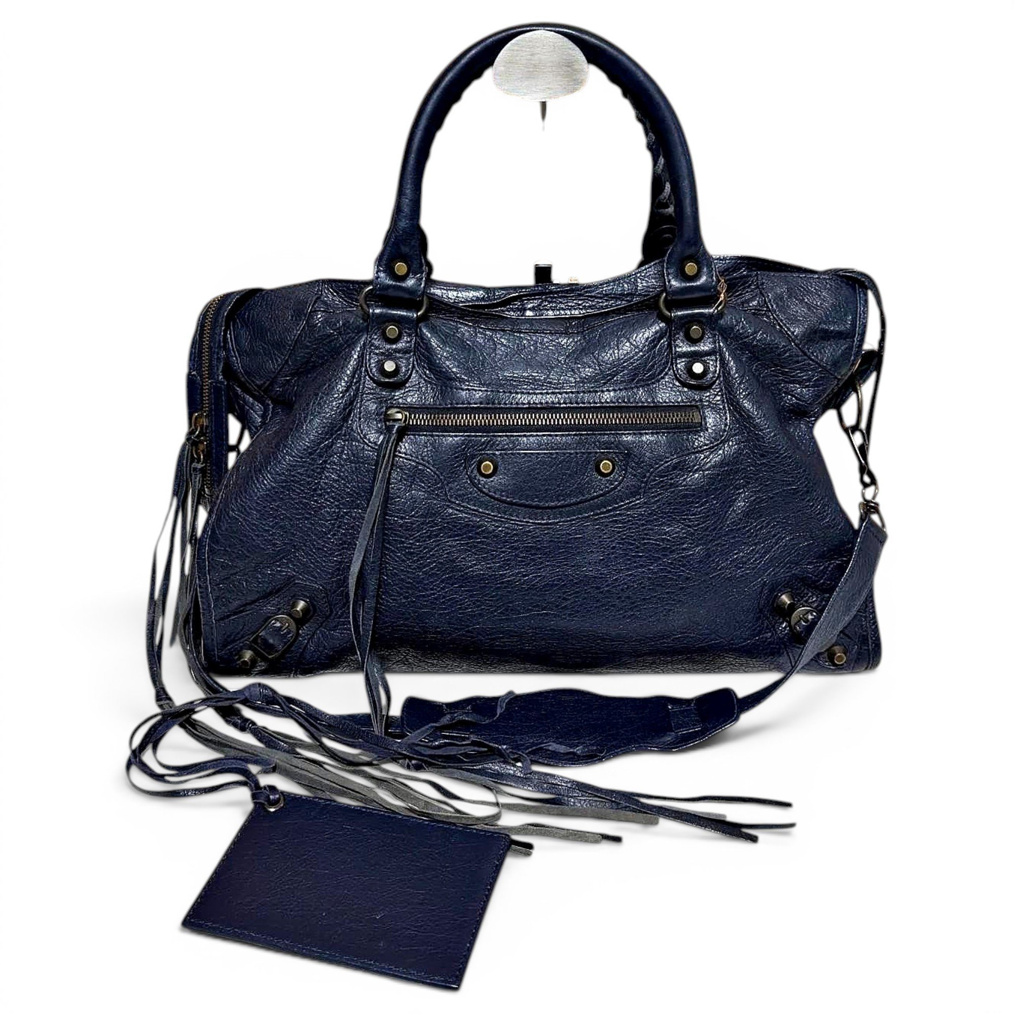 City leather handbag