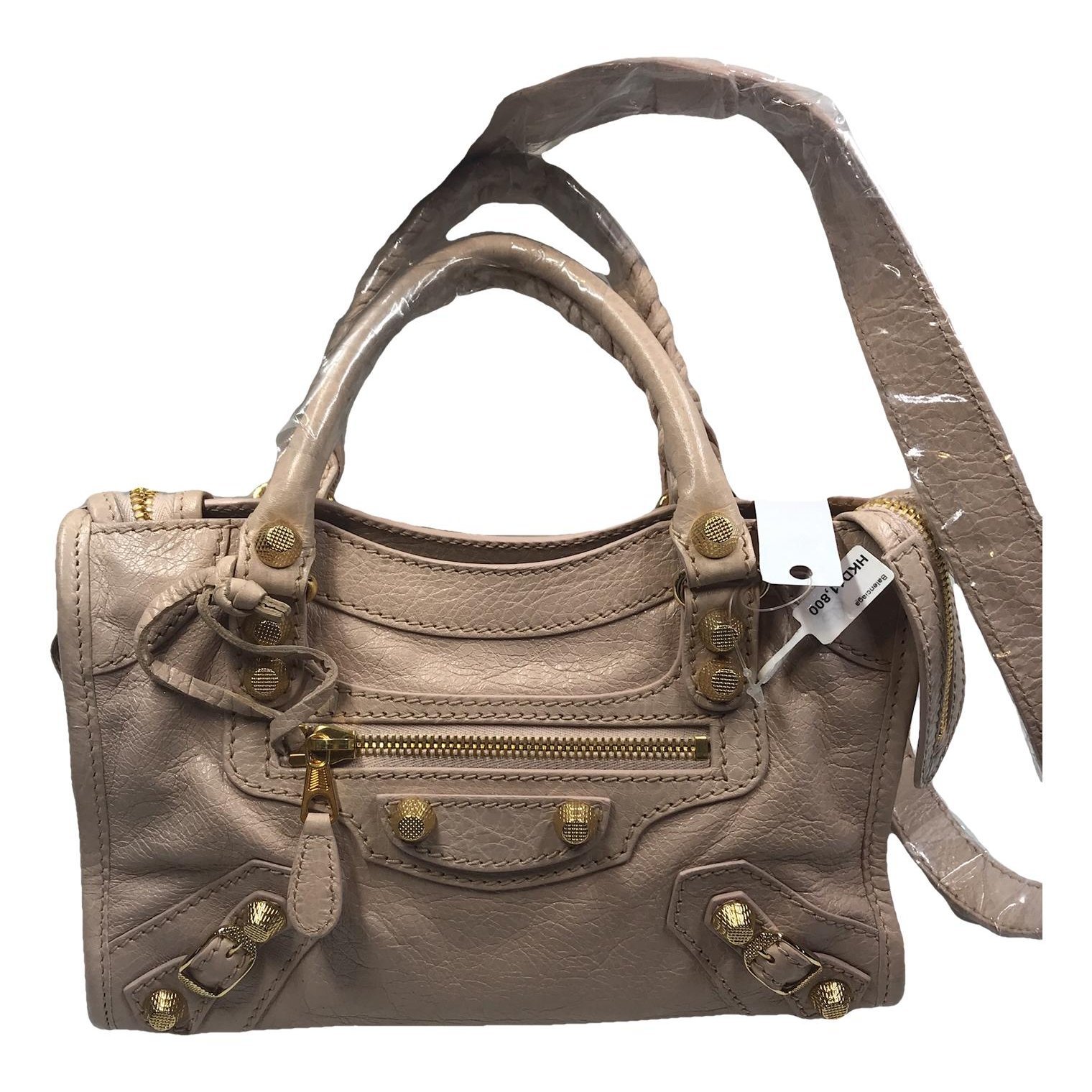 City leather handbag