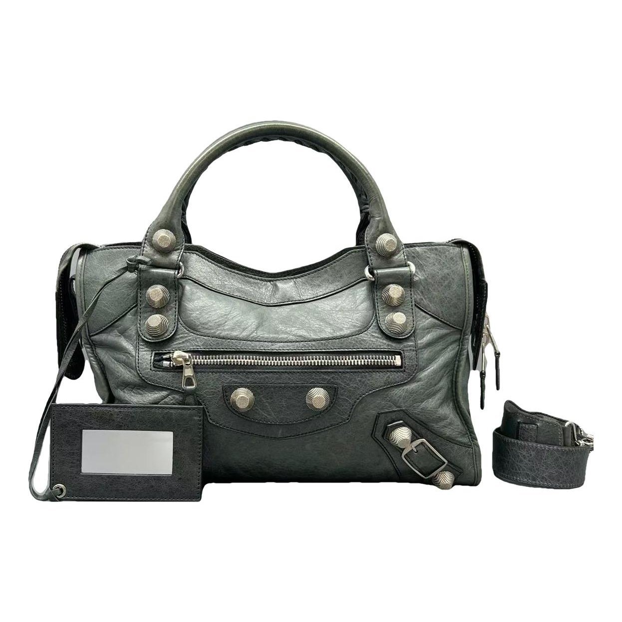 City leather handbag