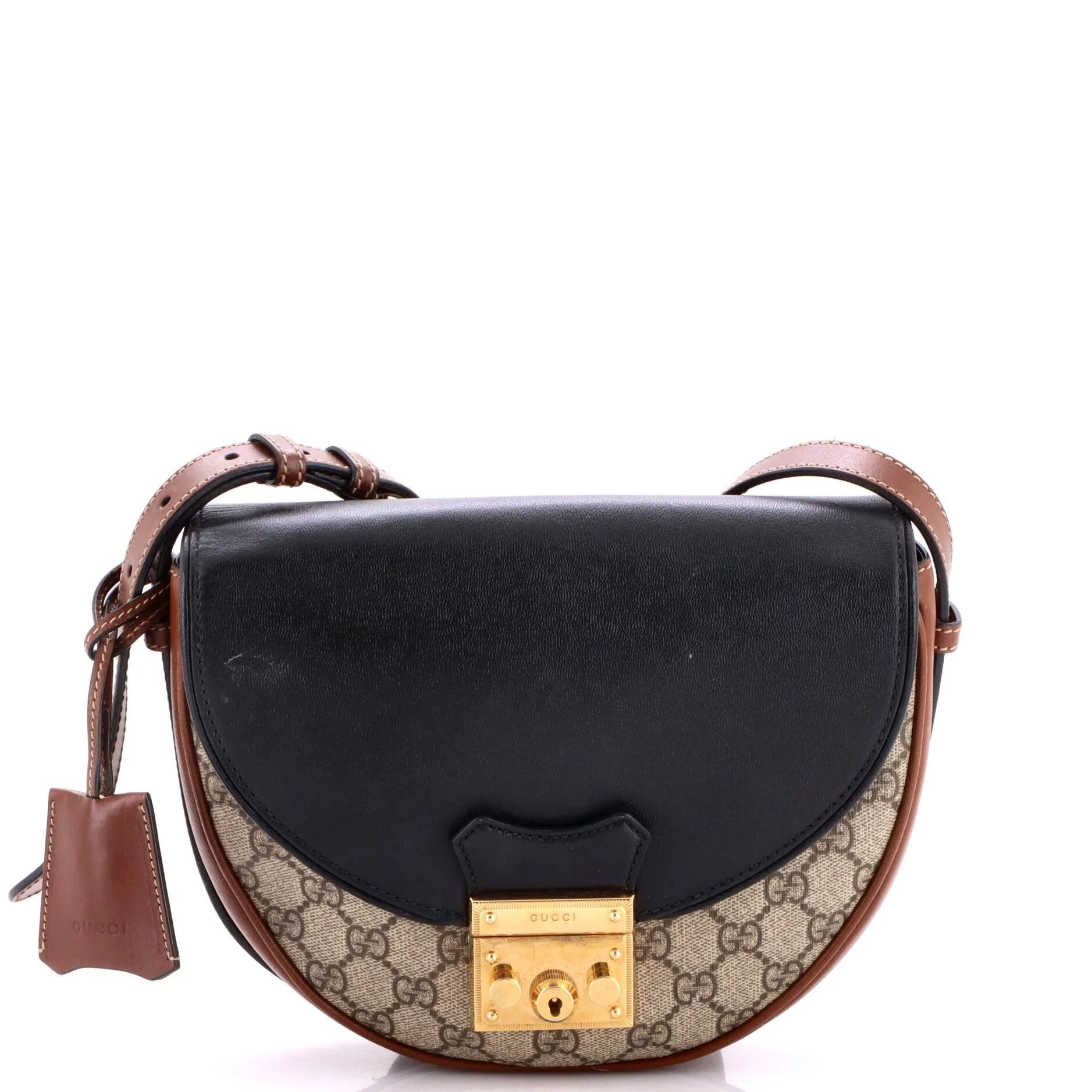 Padlock leather crossbody bag