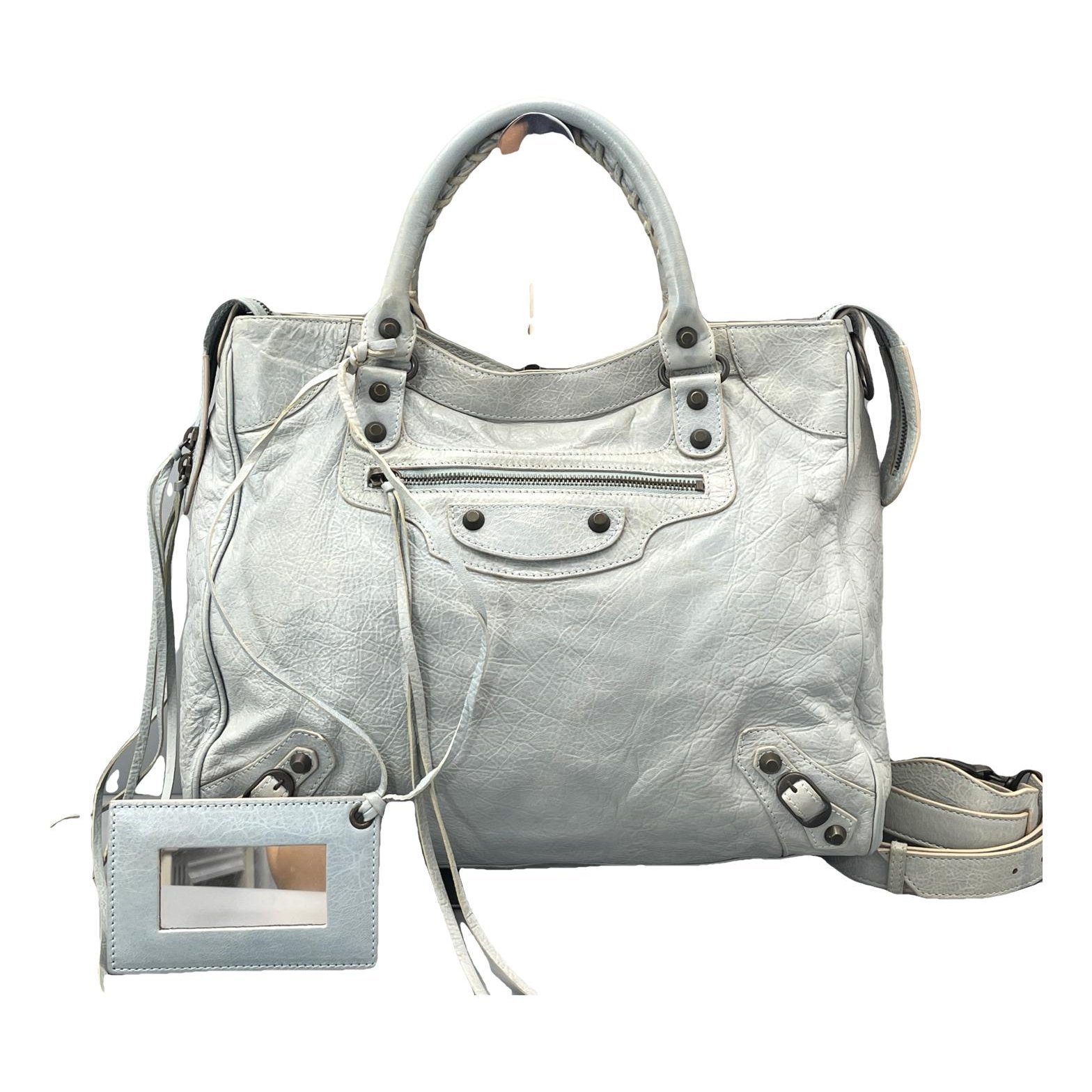 City leather handbag