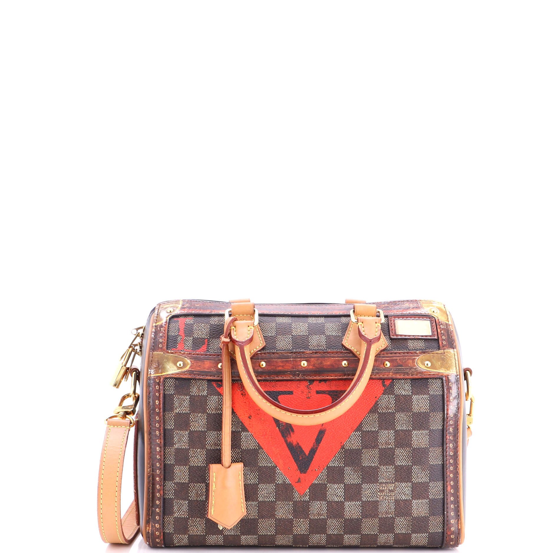 Louis Vuitton Speedy Bandouliere Bag Limited Edition Damier Time Trunk 25