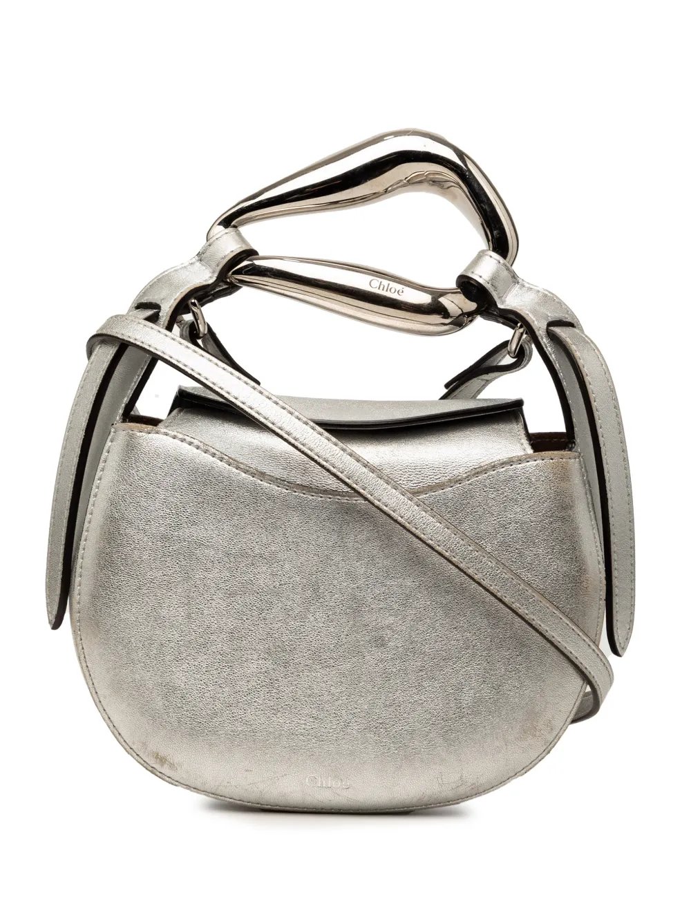 Chloe 2021 Small Metallic Leather Kiss satchel