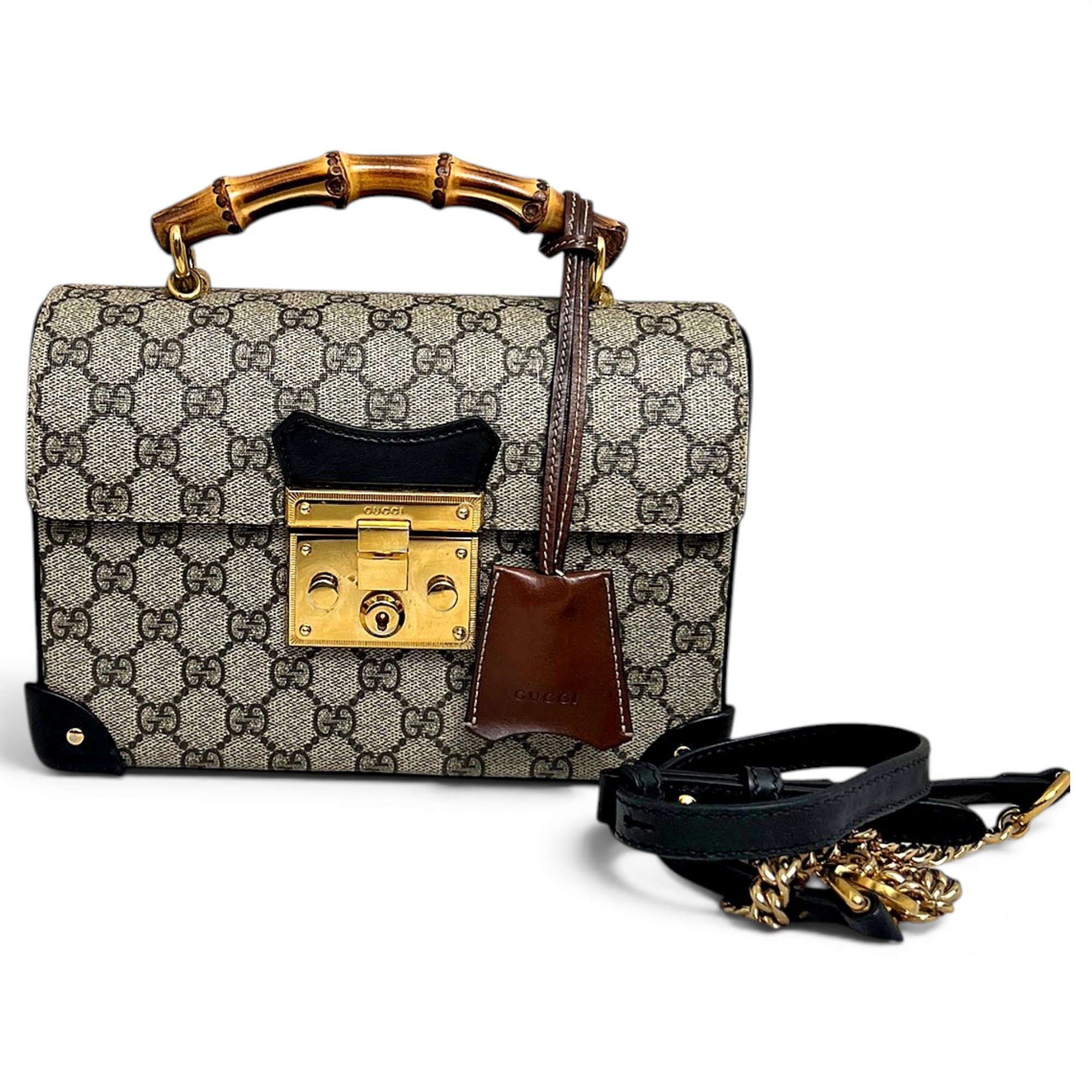 Padlock leather handbag