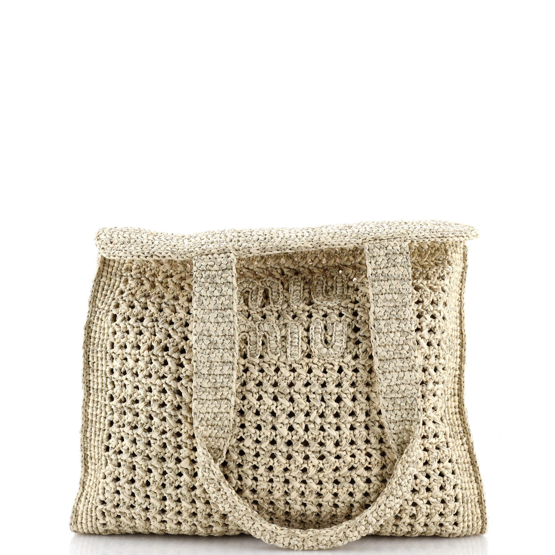 Miu Miu Open Tote Woven Raffia Medium