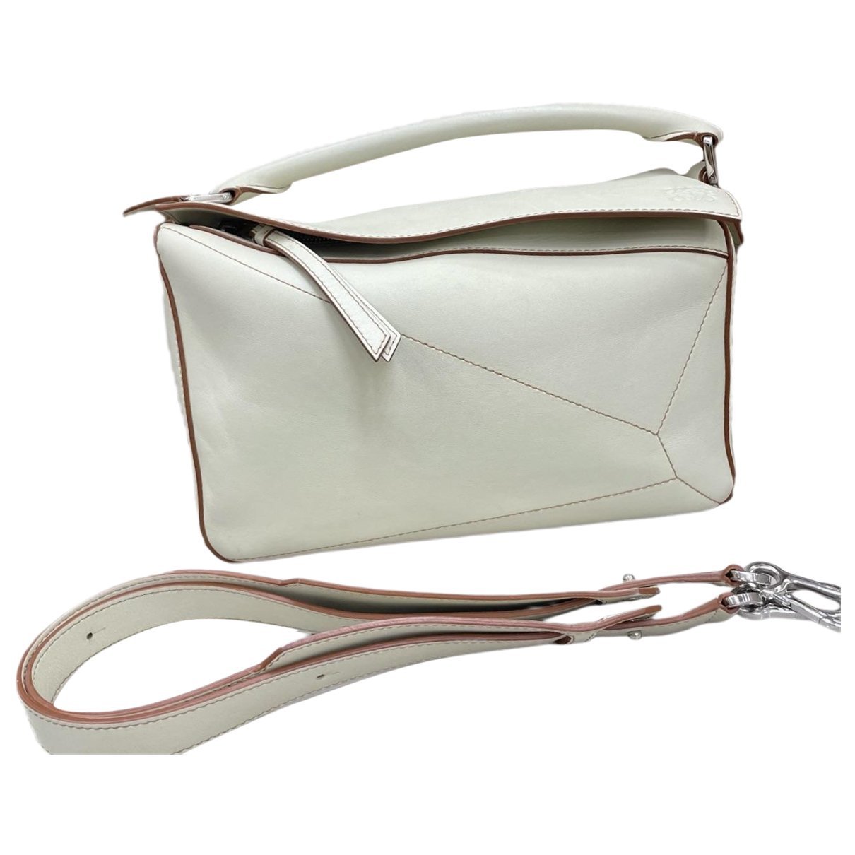 Puzzle leather handbag