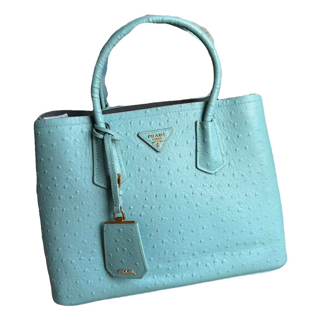 Double leather handbag