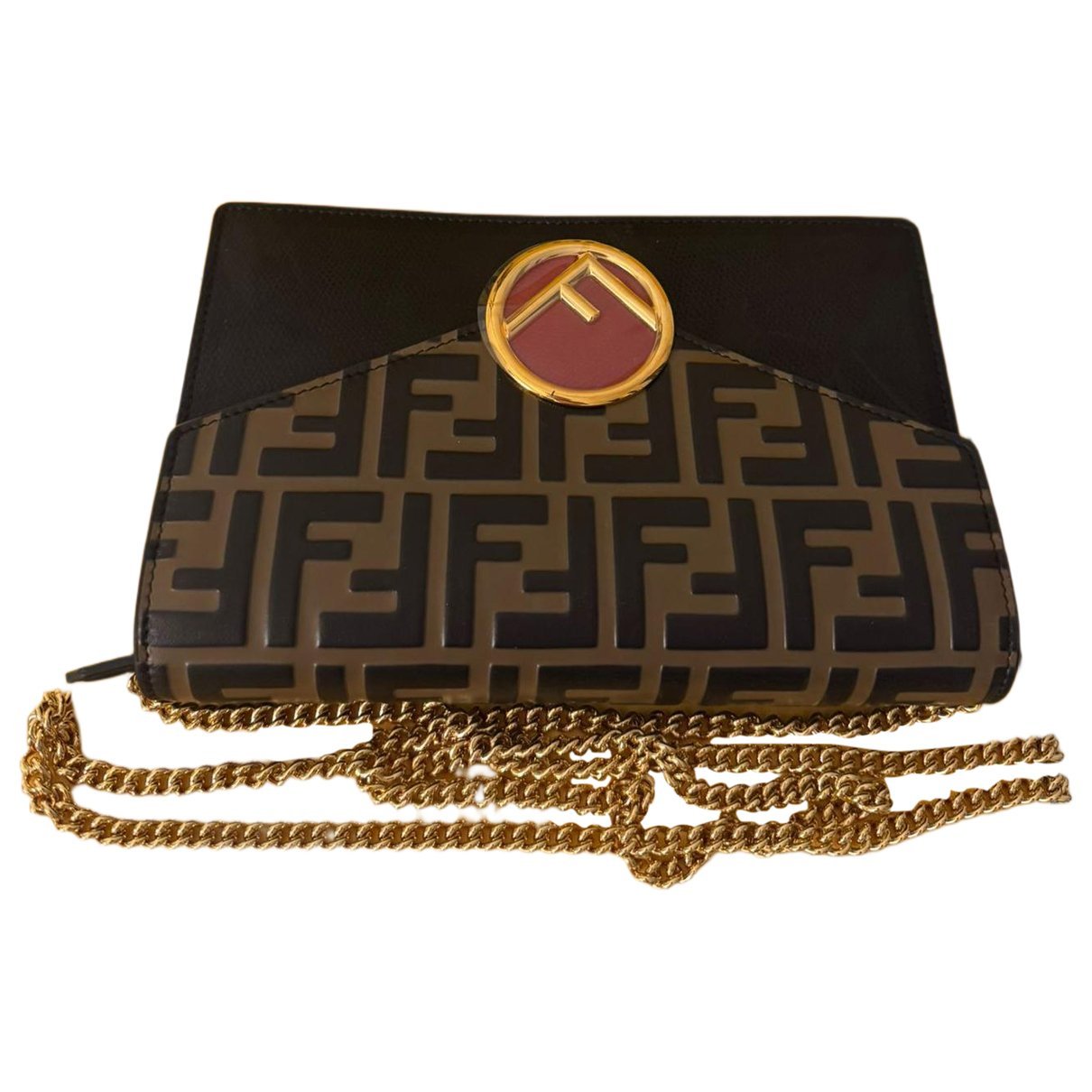 Kan I logo leather clutch bag