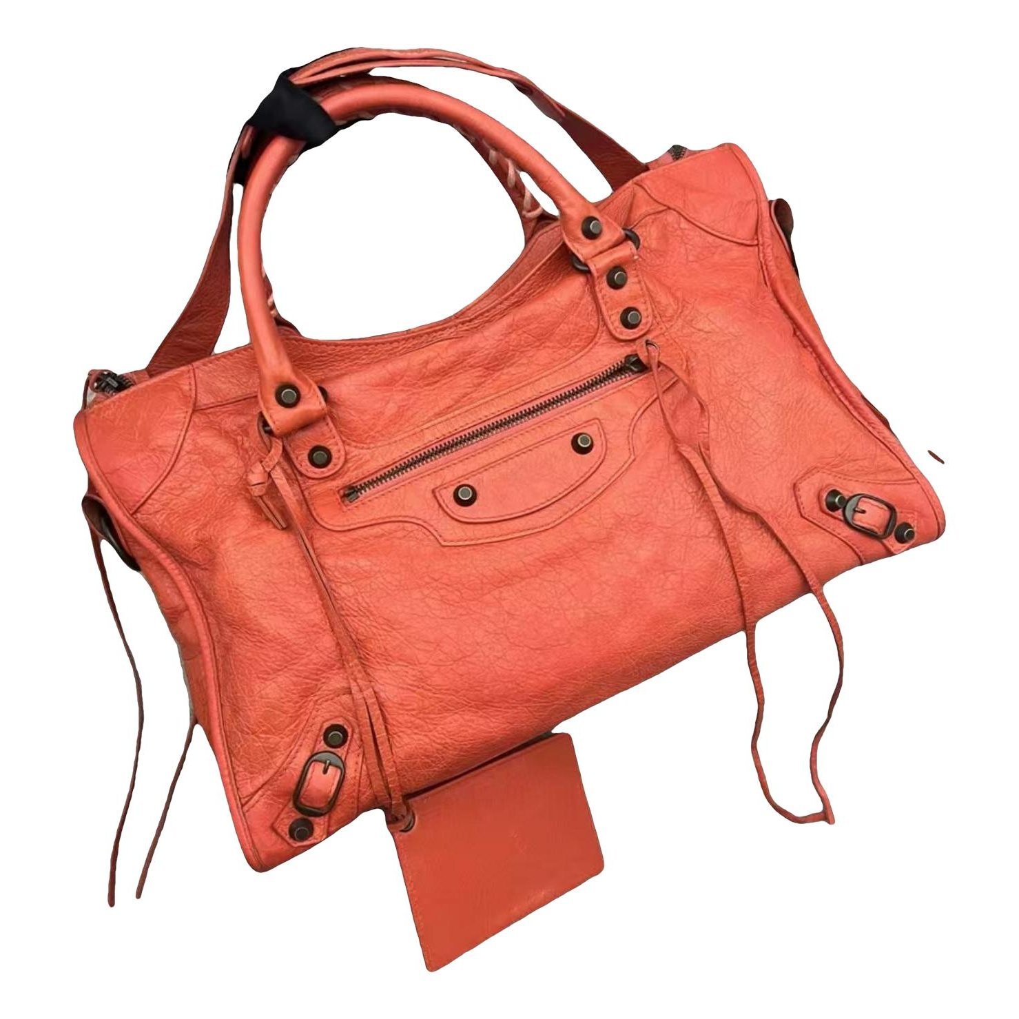 City leather handbag