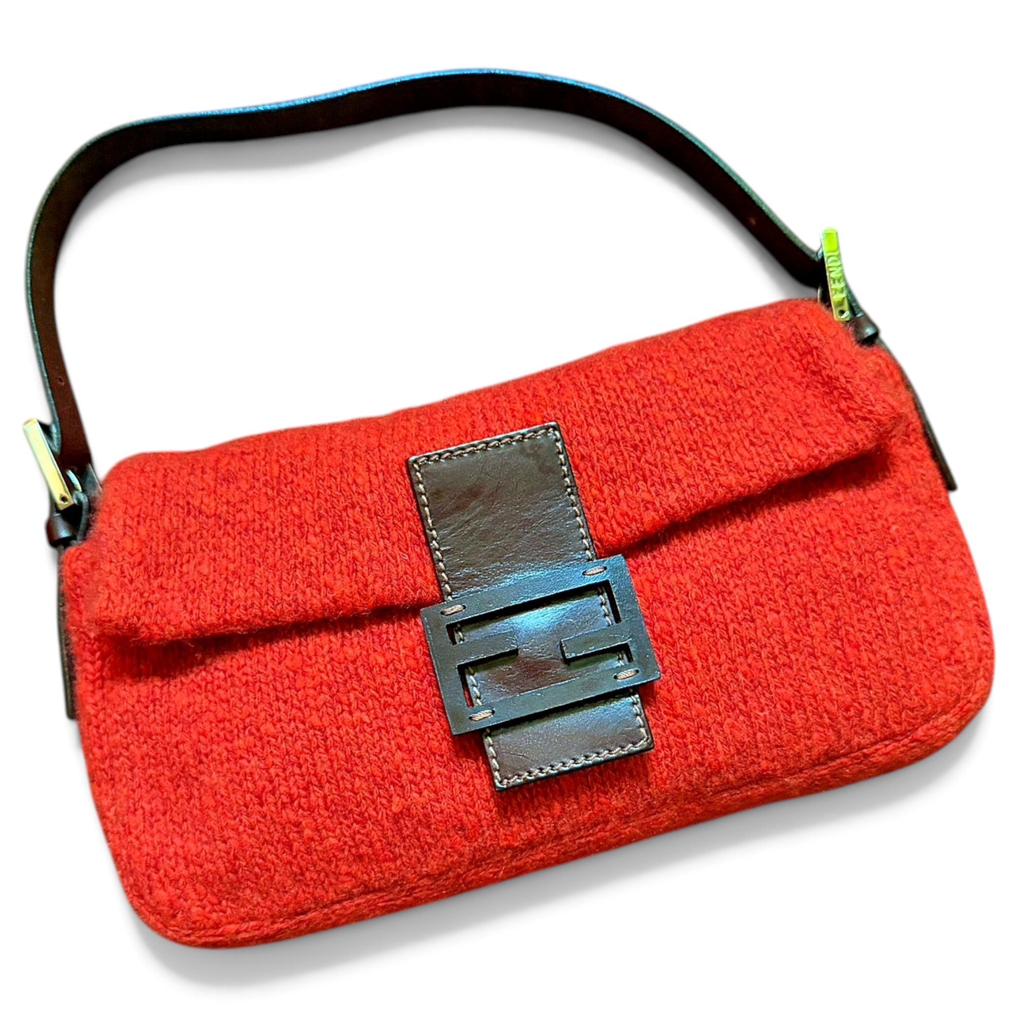 Baguette wool handbag