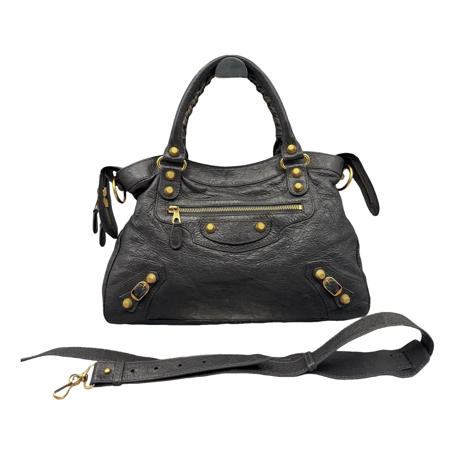 City leather handbag