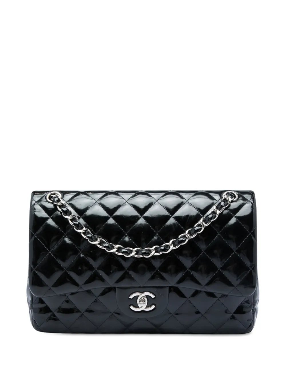 2012-2013 Jumbo Classic Patent Double Flap shoulder bag