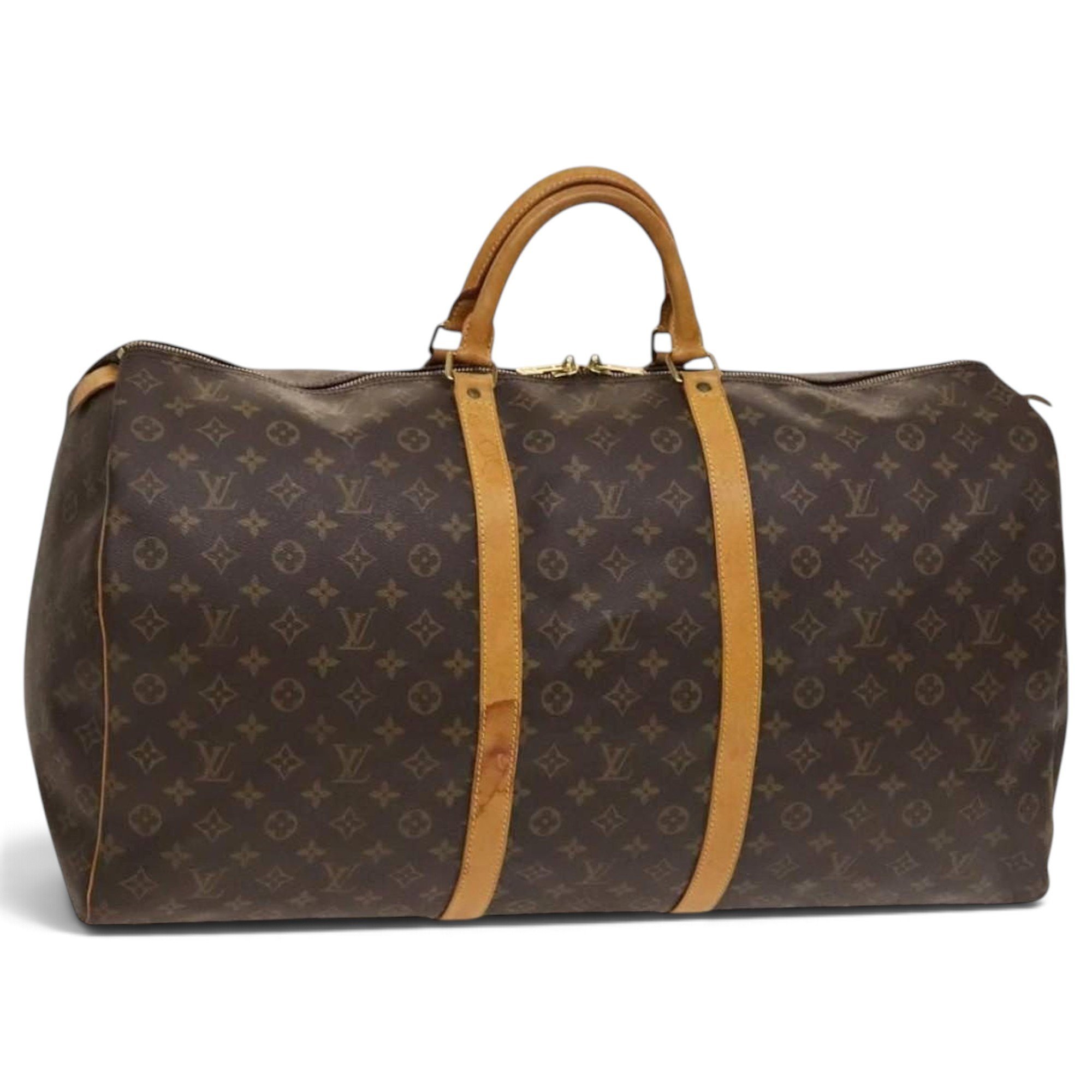 Louis Vuitton Keepall leather travel bag