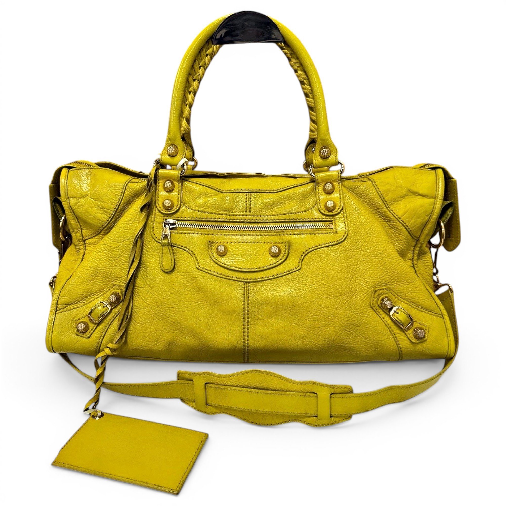 City leather handbag