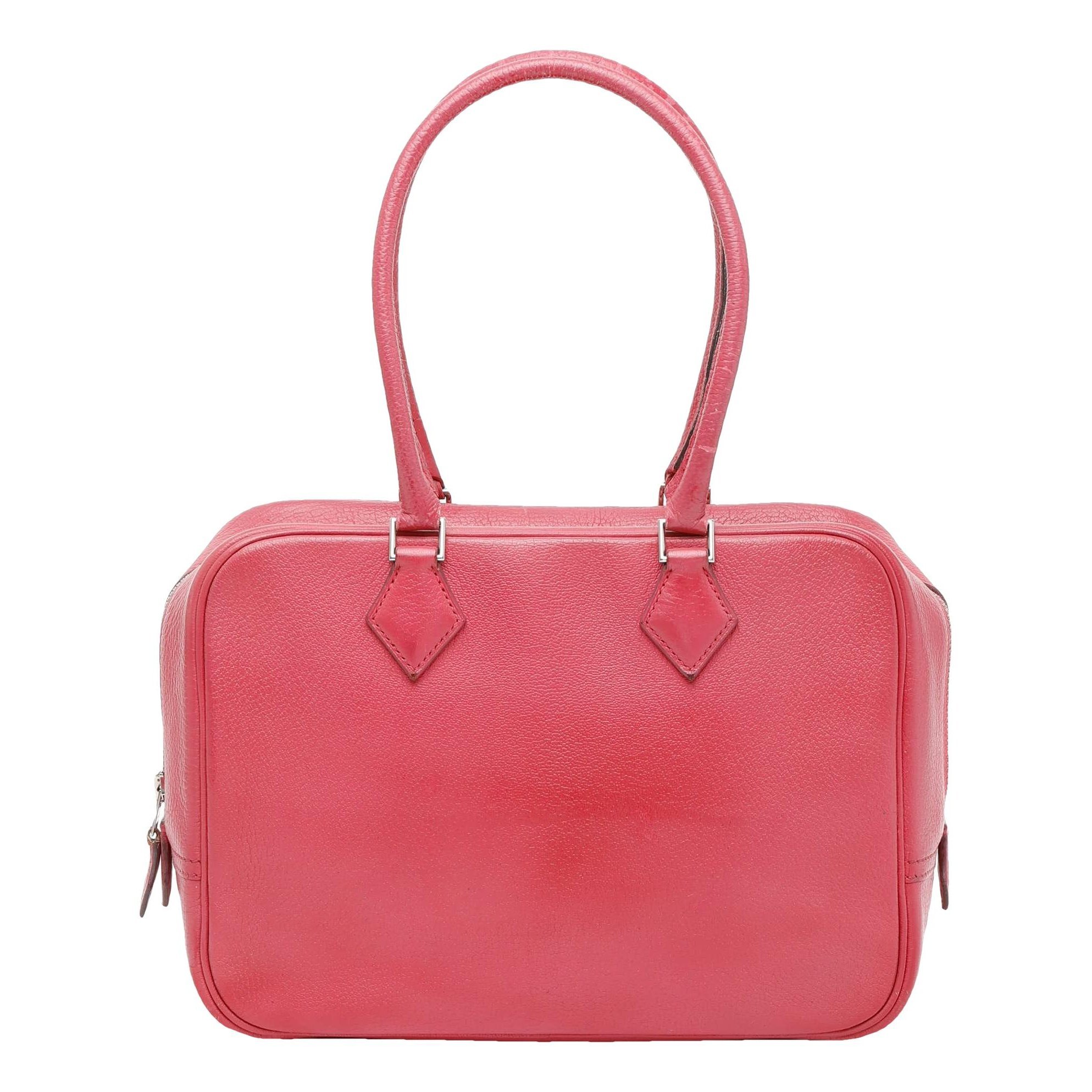 Hermes Plume 28 Handbag Pink Chèvre Mysore Leather 2006