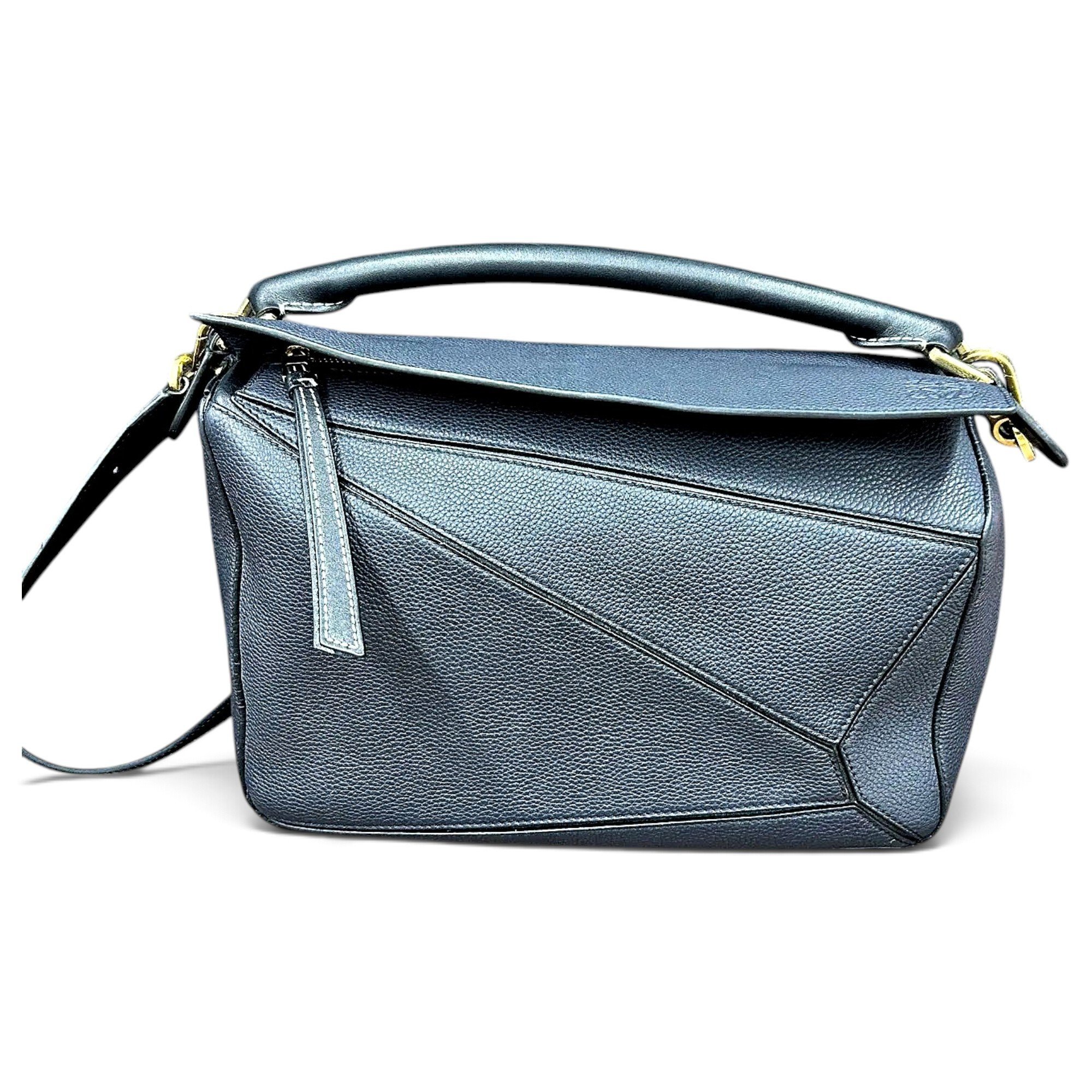Puzzle leather handbag