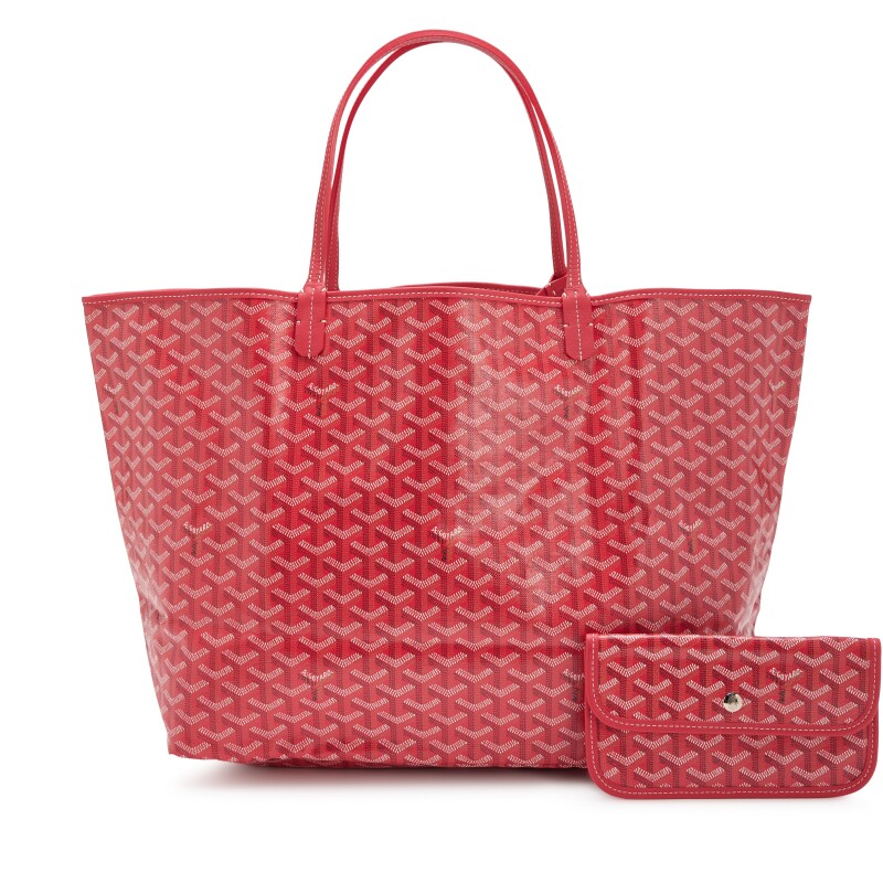 Goyard Limited Edition Fuchsia and Floral Goyardine Le Jardin Canvas and Chevroches Calfskin Reversible Saint Louis GM Bag, 2024