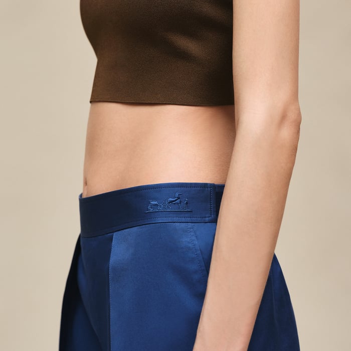 Bleu Lagune Embroidered Short Pants