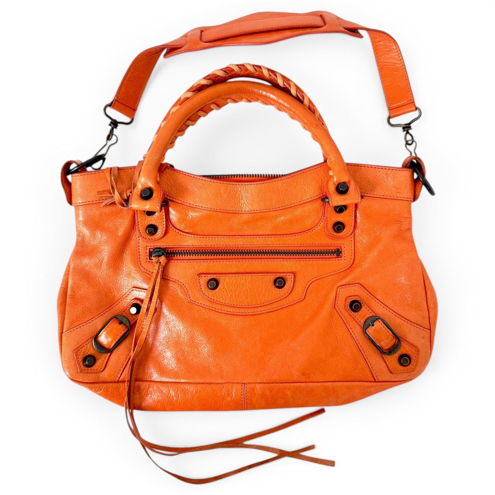 First leather handbag