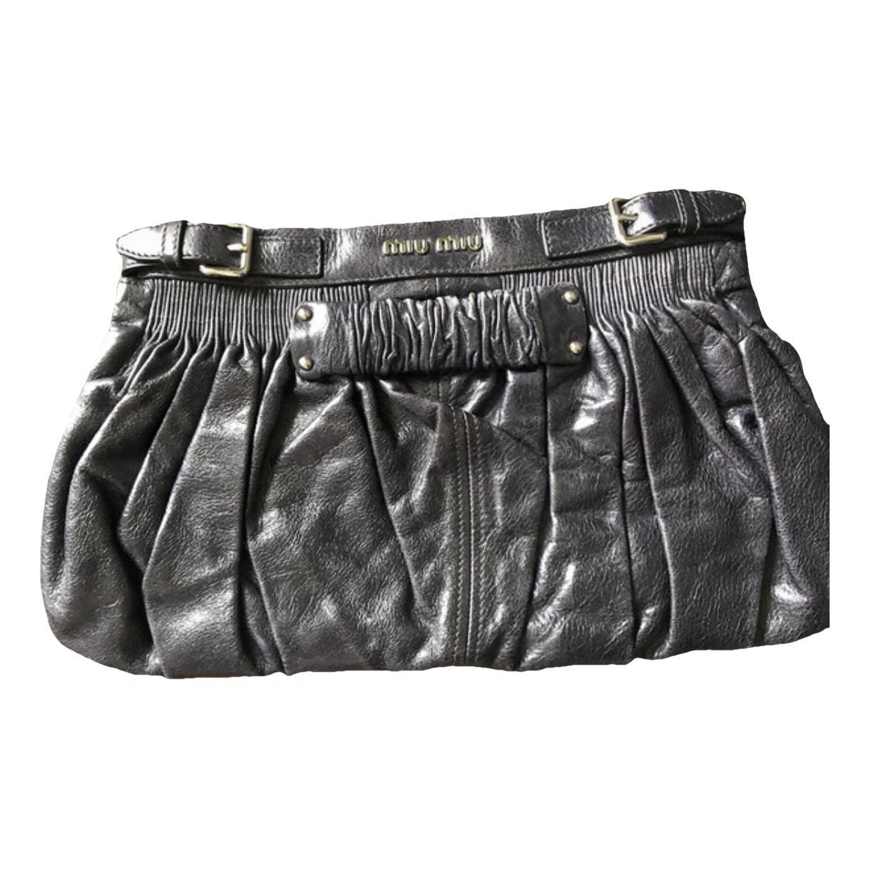 Leather clutch bag
