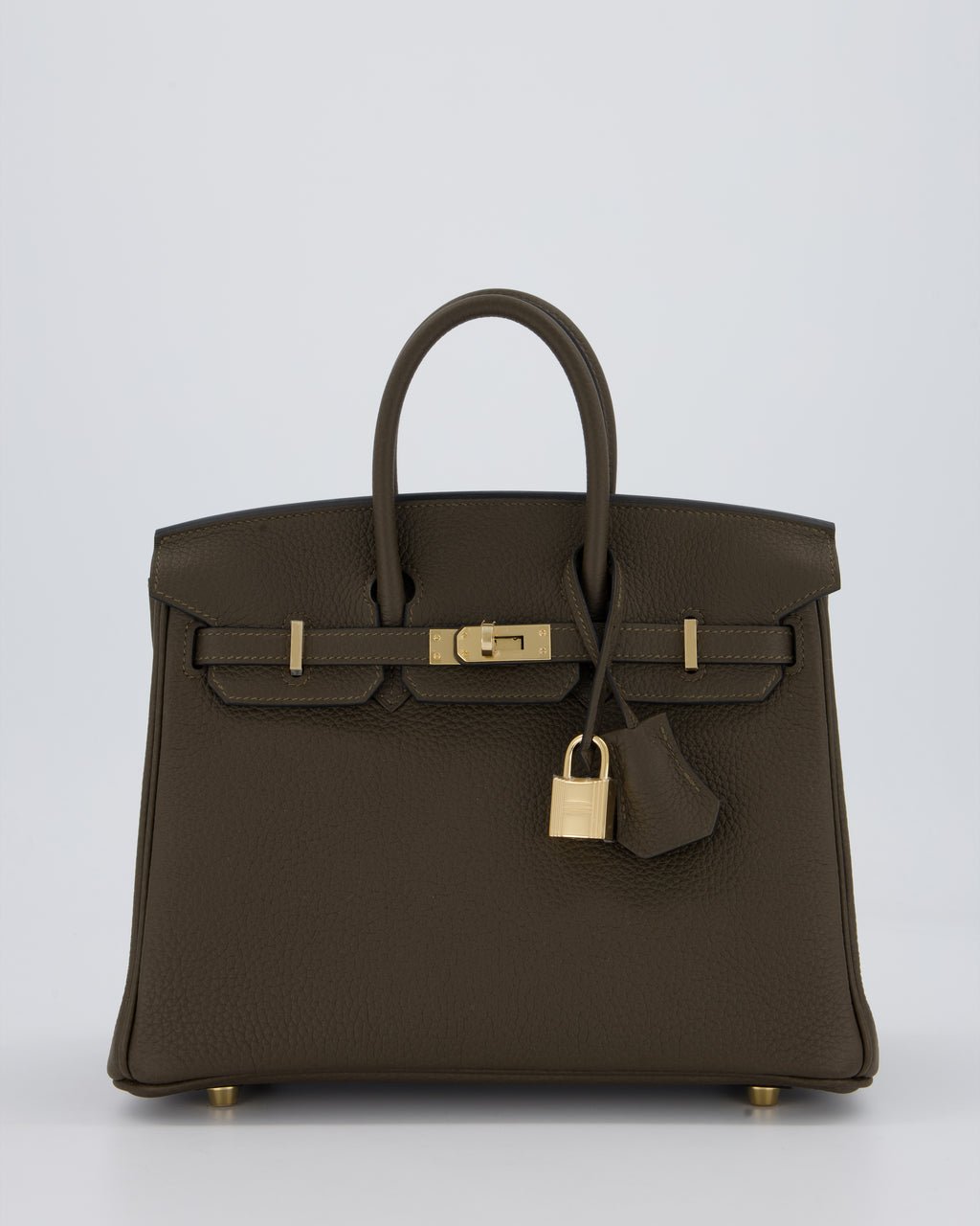 *HOT* Hermès Birkin 25 Retourne Bag in Vert Loden Togo Leather with Permabrass Hardware