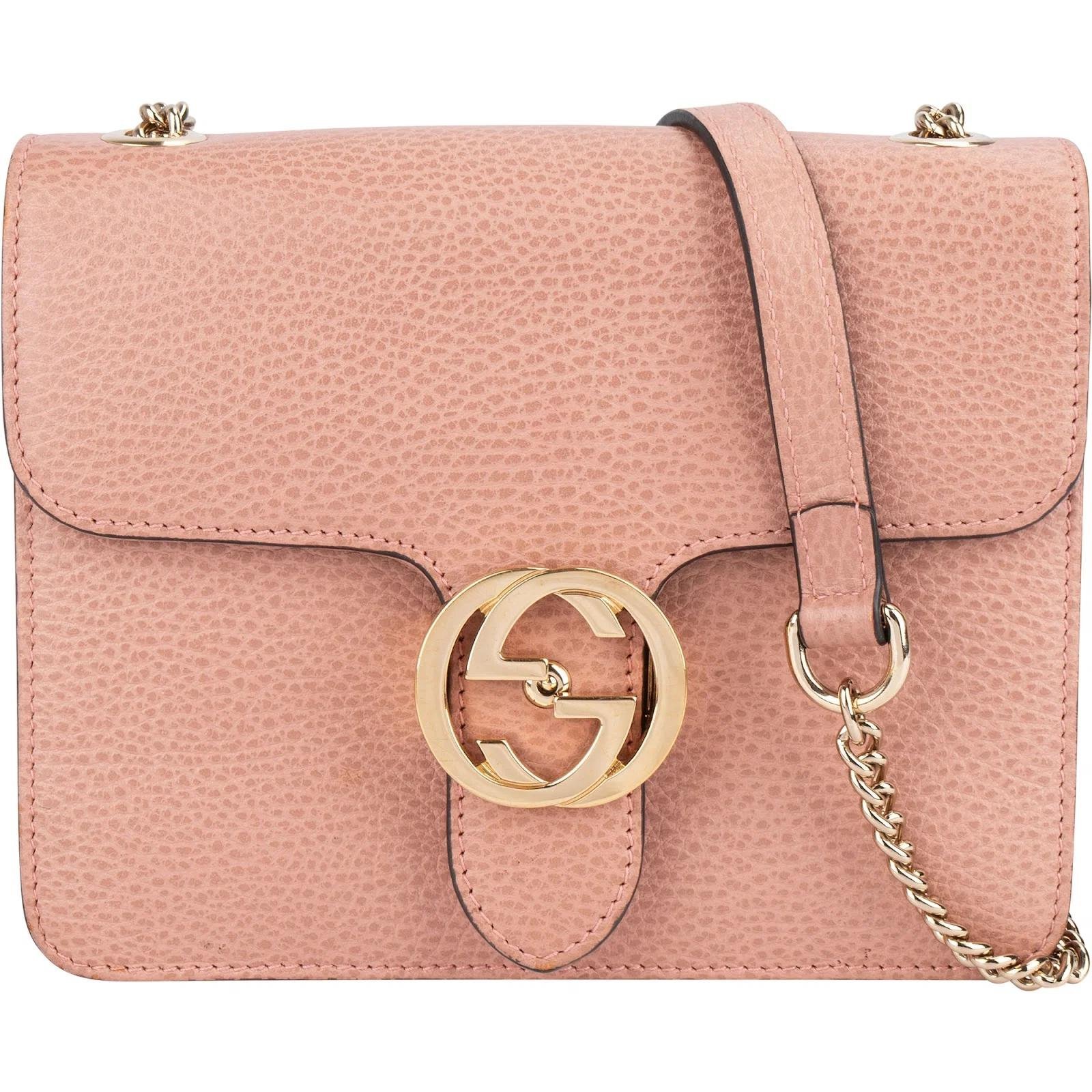 Interlocking leather crossbody bag