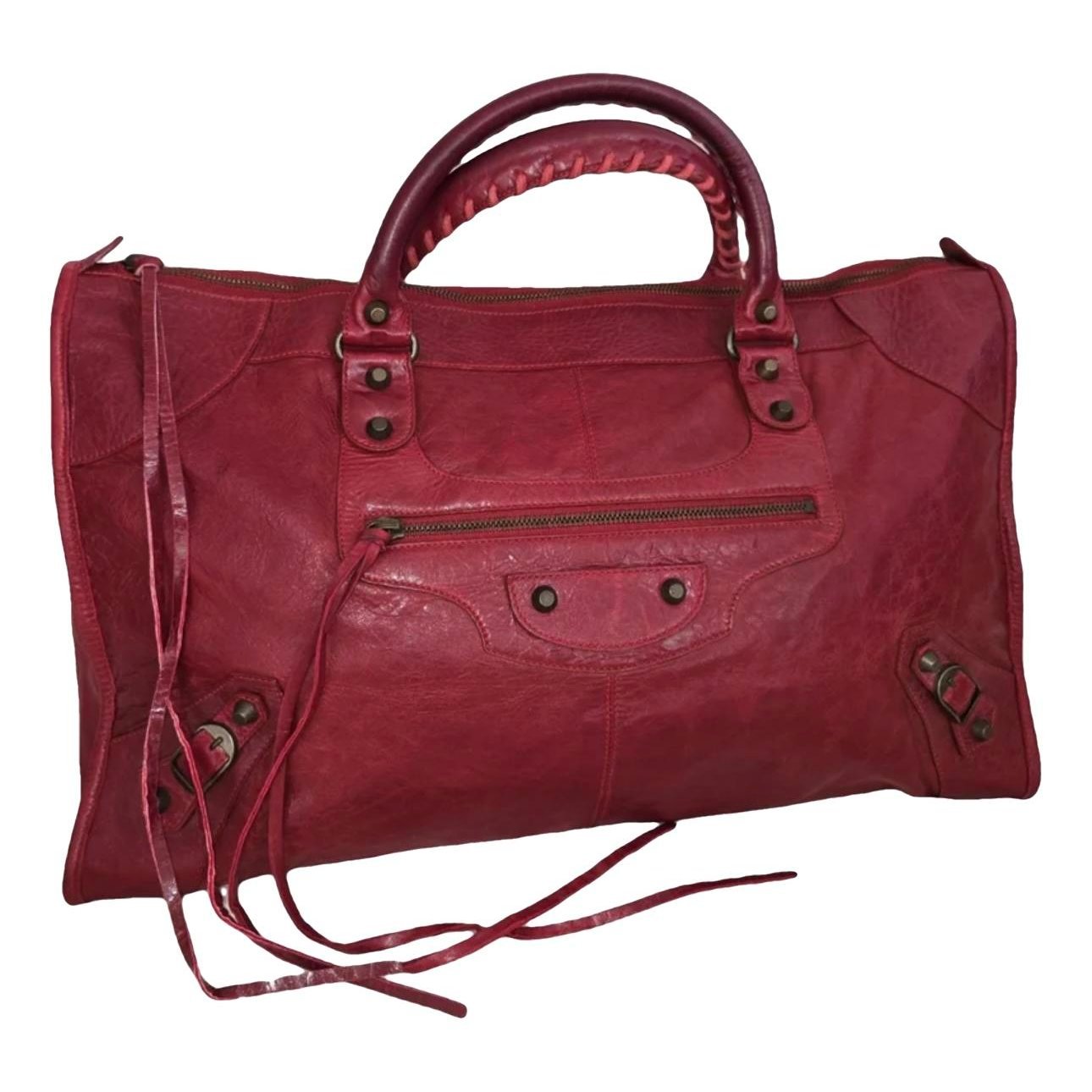 Work leather handbag