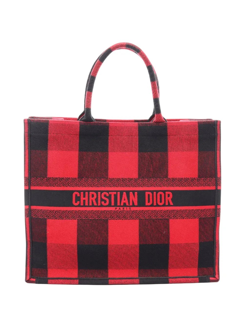 2010-2026 Large Canvas Plaid Oblique tote bag