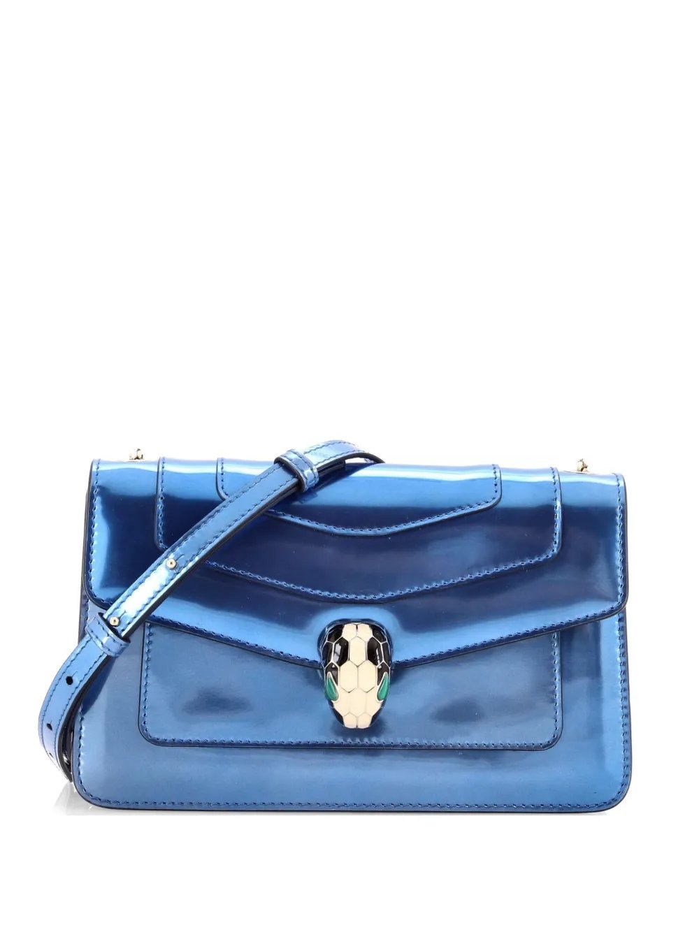 Serpenti Forever Metallic Leather Small shoulder bag