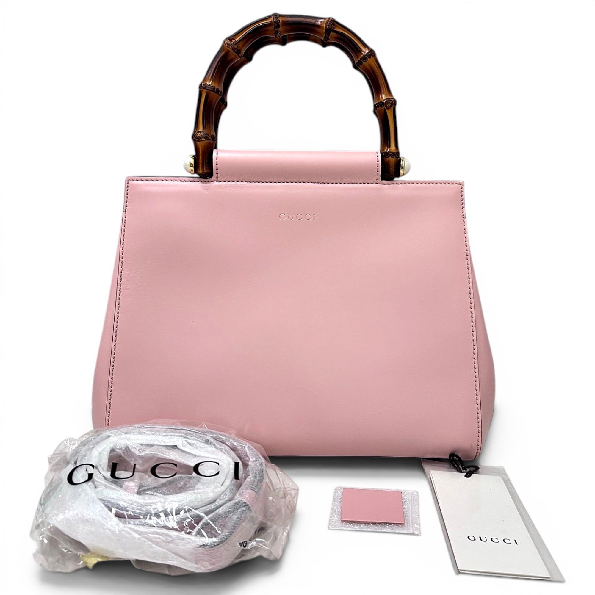 Bamboo Top Handle leather handbag