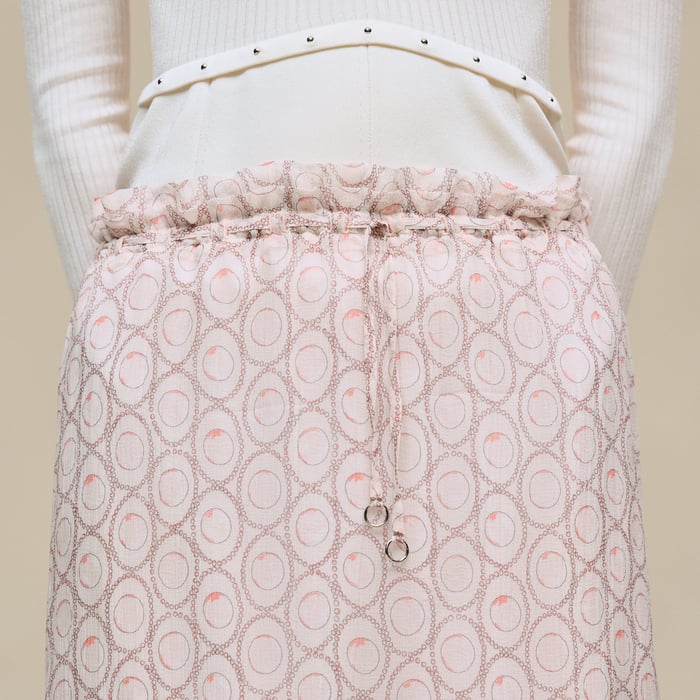 Rose Opaline "Clous" Drawstring Tulip Skirt