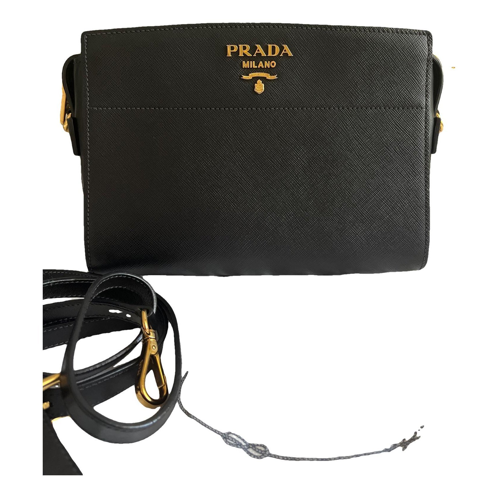Leather clutch bag
