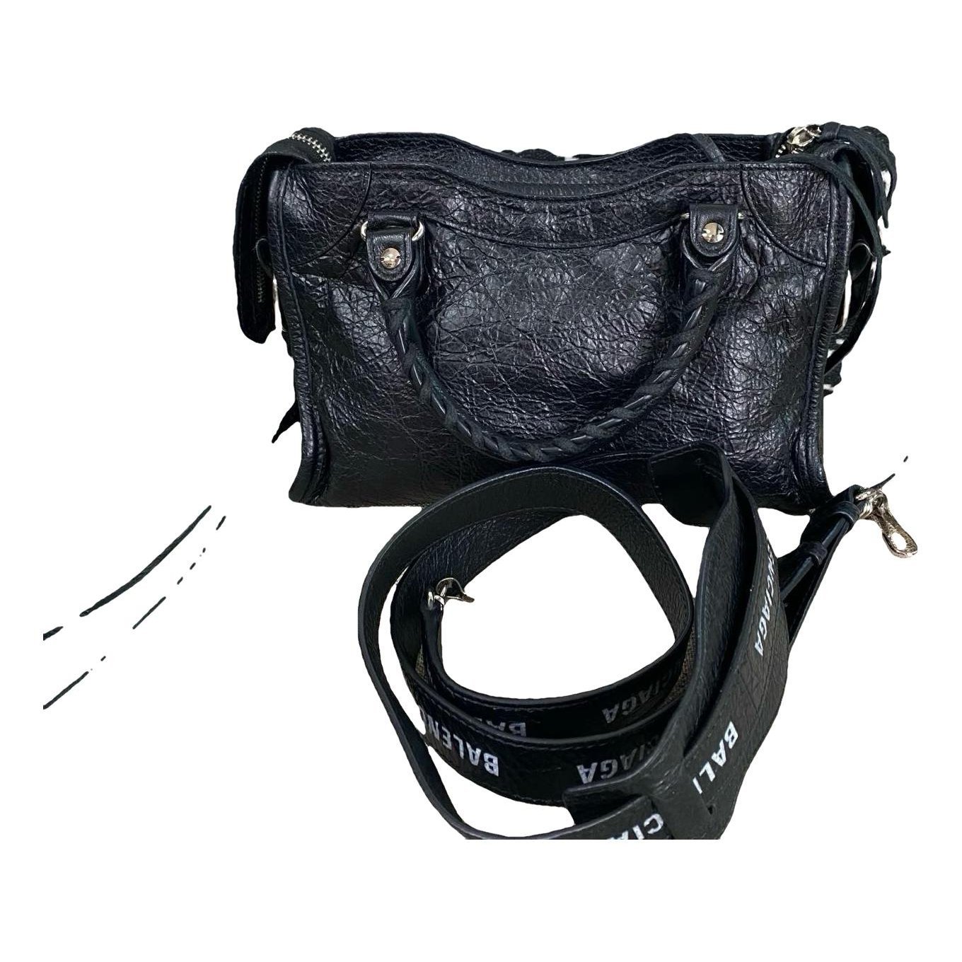 City leather handbag