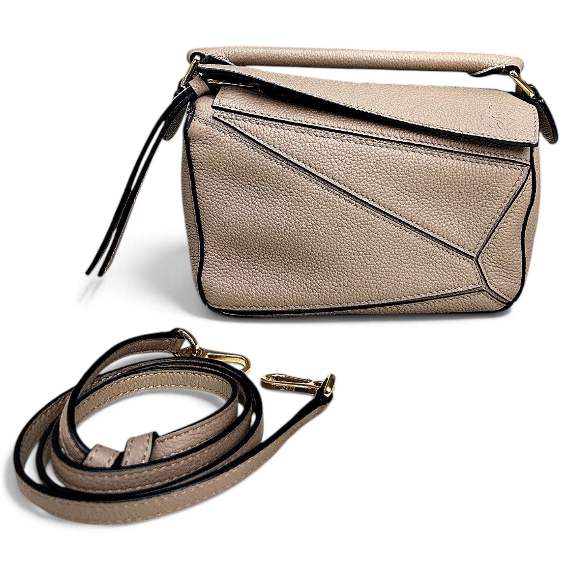 Puzzle leather handbag