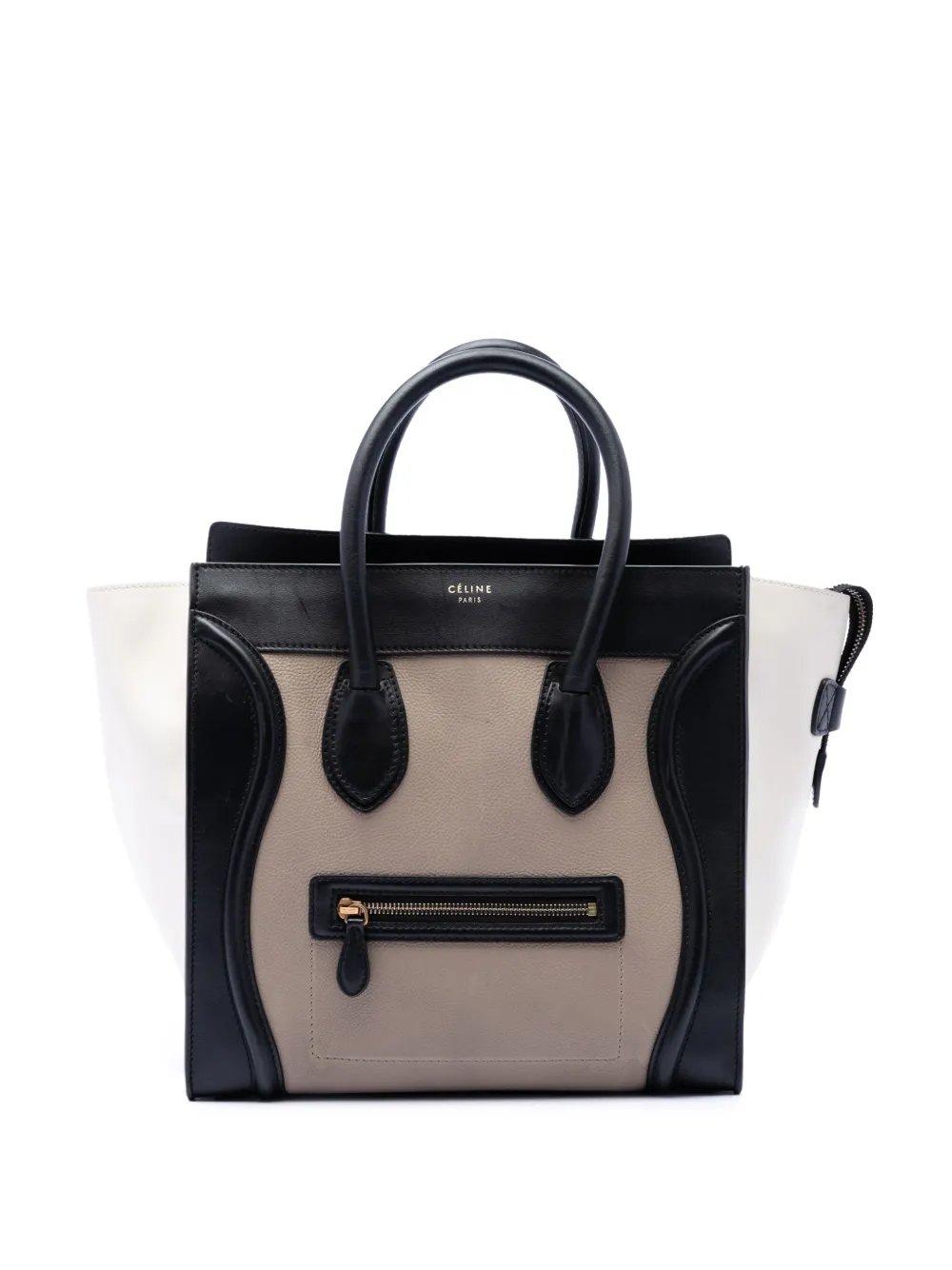 2018 Mini Tricolor Leather Luggage tote bag