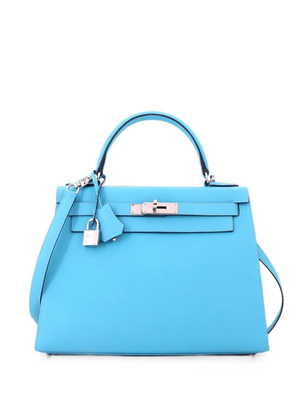 Kelly Handbag Blue Epsom with Palladium Hardware 28 shoulder bag