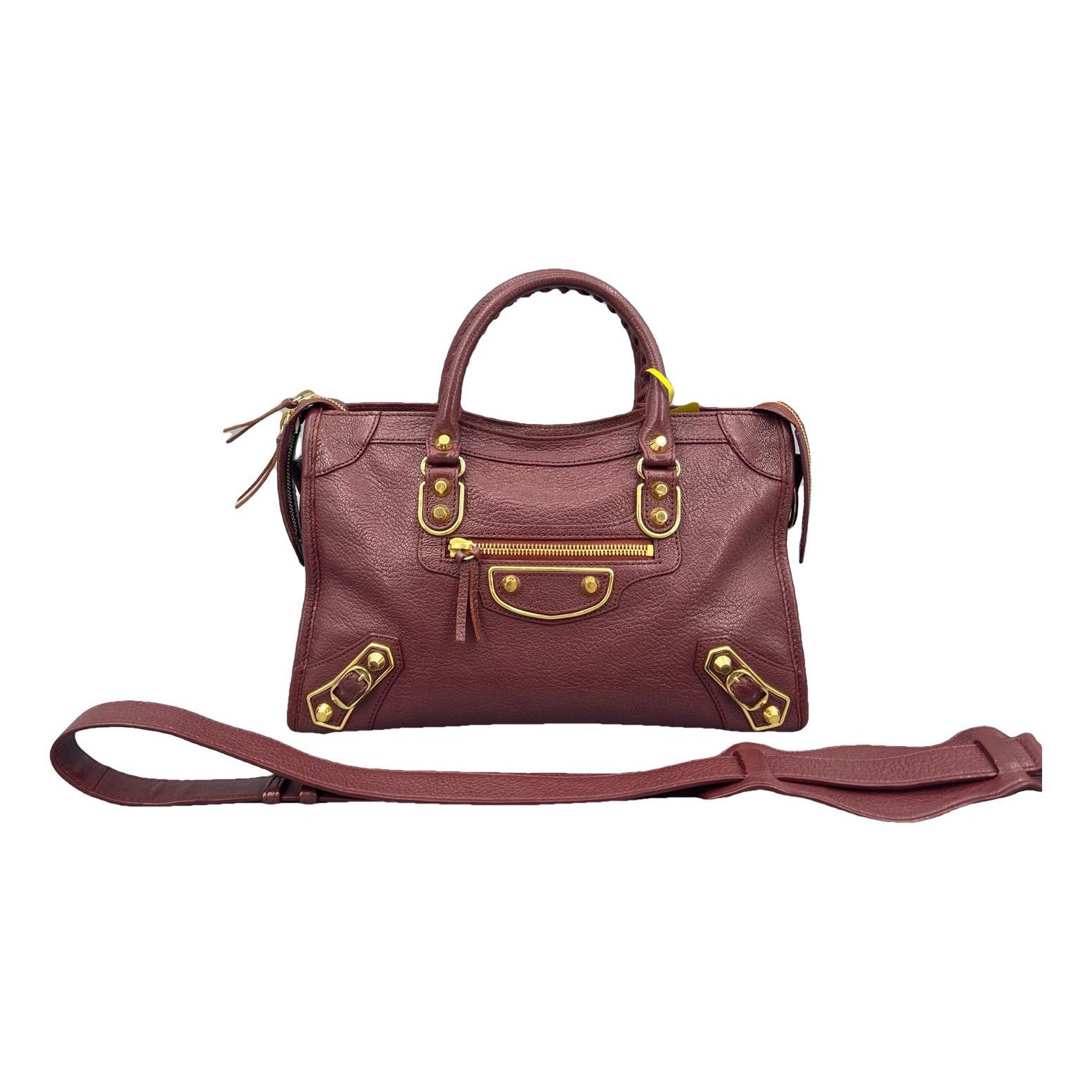 City leather handbag