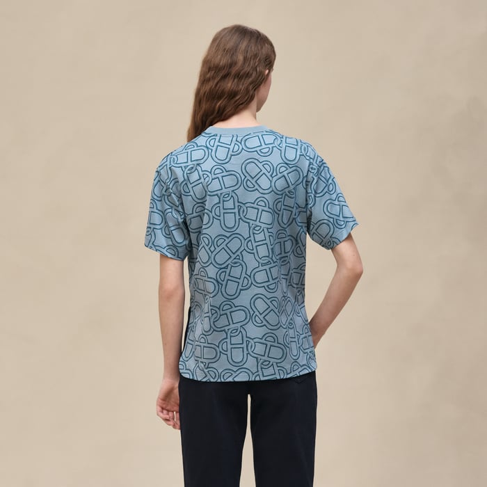 Bleu Adriatique "Maillon Equestre" Maxi T-shirt